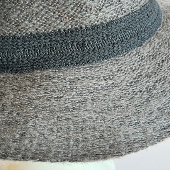 JUNE 21 Fedora Hat OS Charcoal Sweater Knit Pinched Crown Packable Casual - Picture 5 of 14